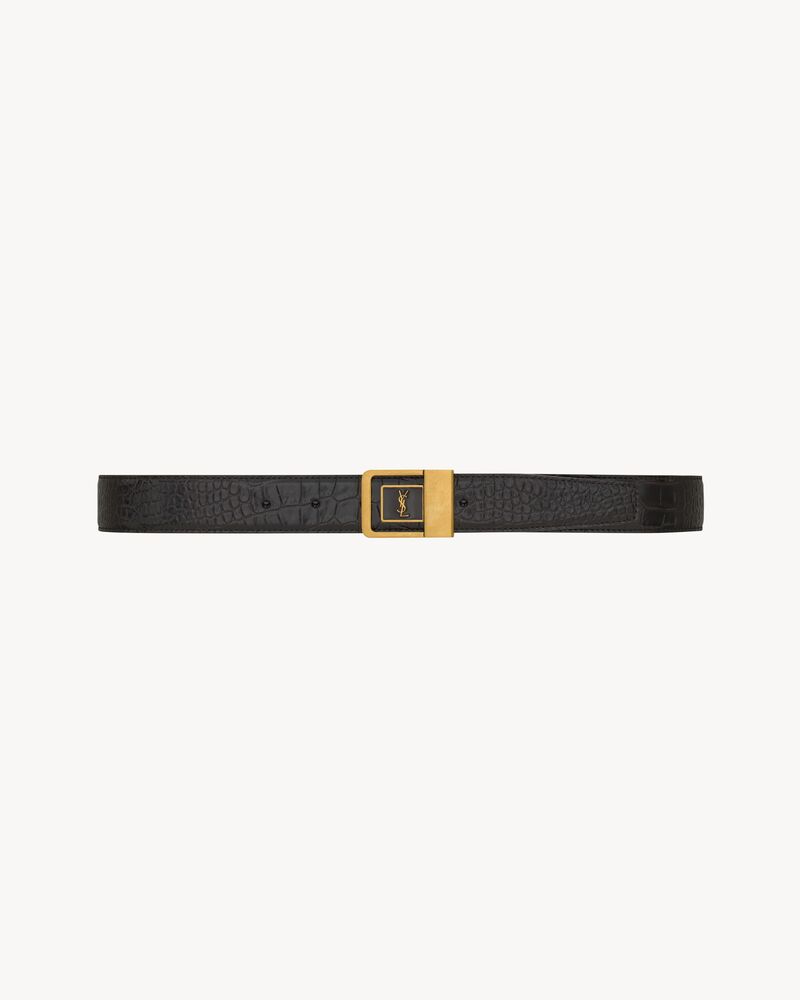 la 66 buckle belt in crocodile-embossed leather - Image 1